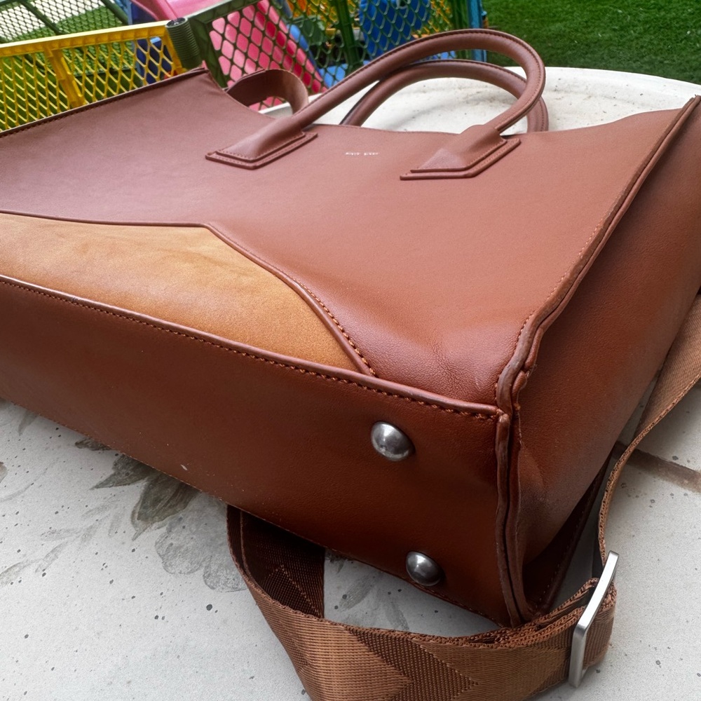Pixie Mood Two-Tone Cognac Brown Satchel - Picture 2 of 9